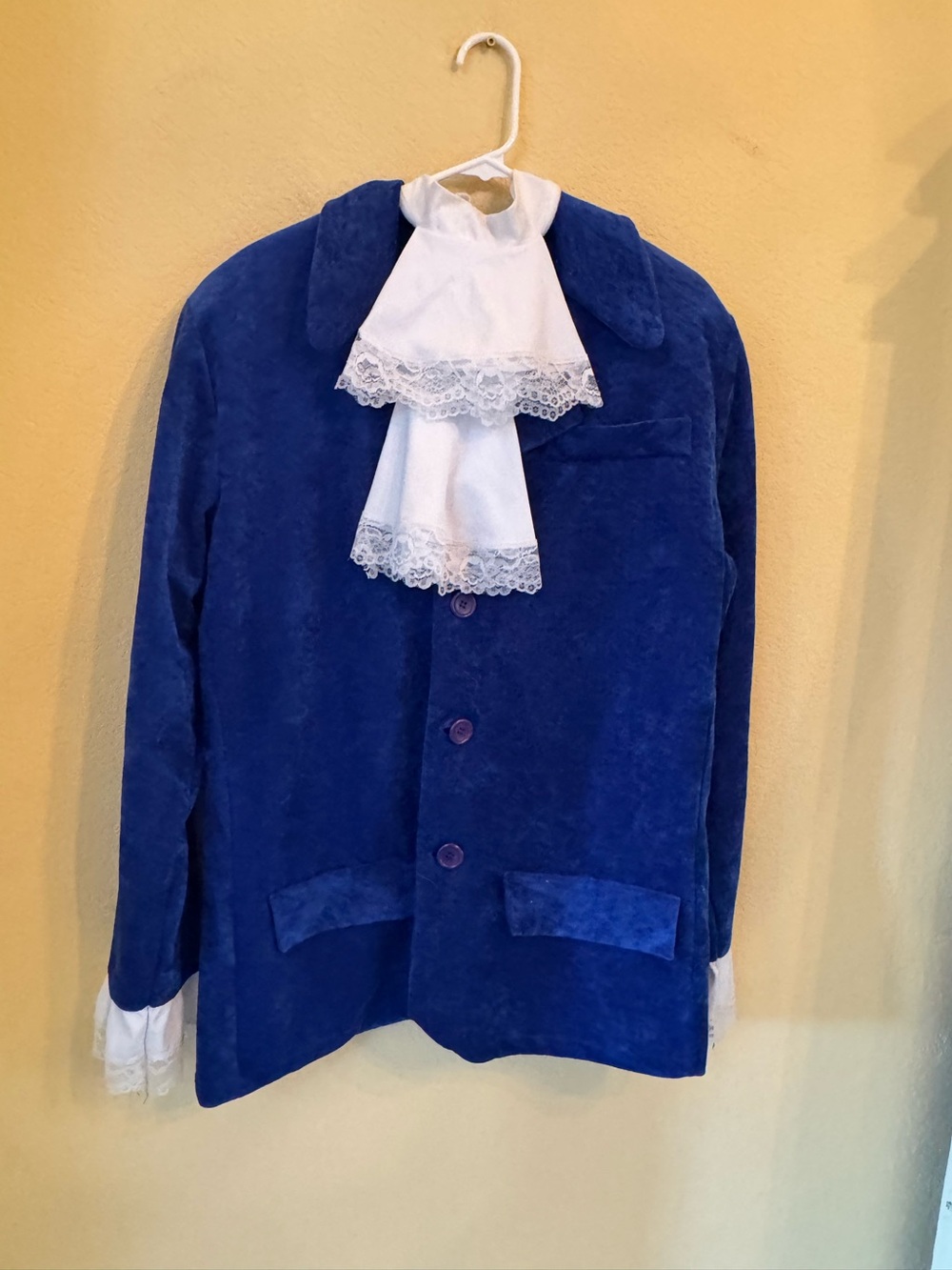 Austin Powers Men's Long Sleeve Blue Blazer Coat Jacket and Ascot Size: Large
